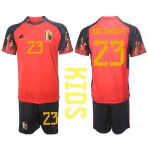 Lacne Dětský Futbalové dres Belgicko Michy Batshuayi #23 MS 2022 Krátky Rukáv - Domáci (+ trenírky)